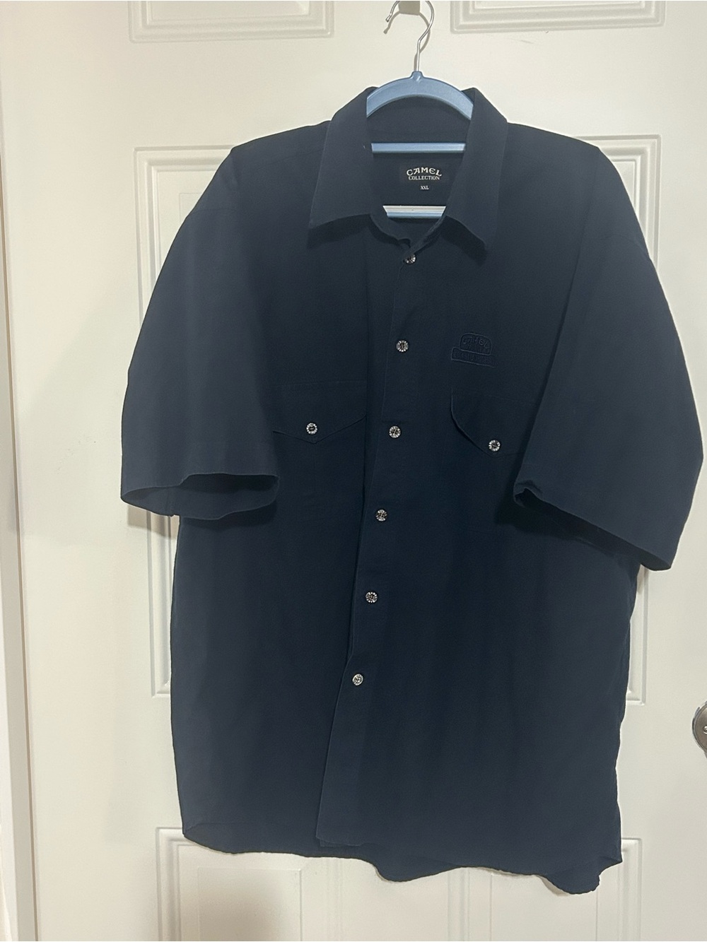 Men's Navy Short-Sleeve Button-Down Shirt